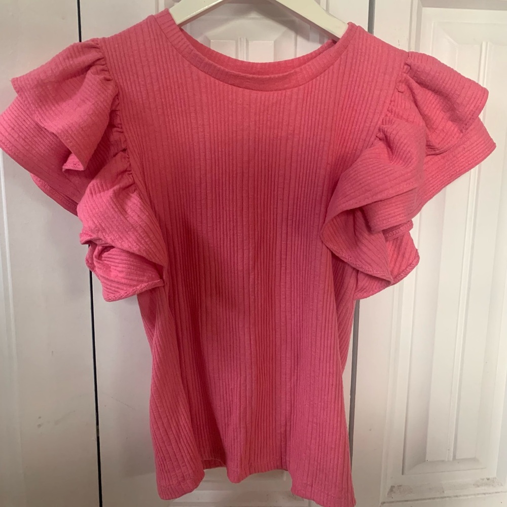 Zara Pink Ruffle Sleeve Top | Size S